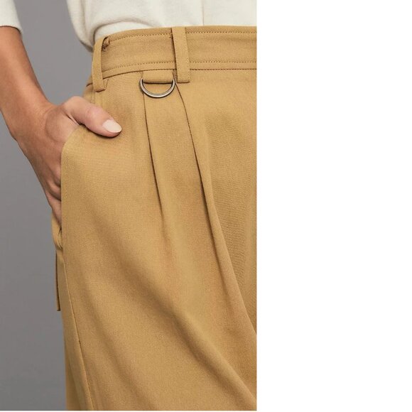 By Anthropologie Avec Les Filles Pleated Cargo Trousers size 8 khaki new - Picture 4 of 7